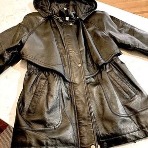 Sz MP anorak black leather jacket